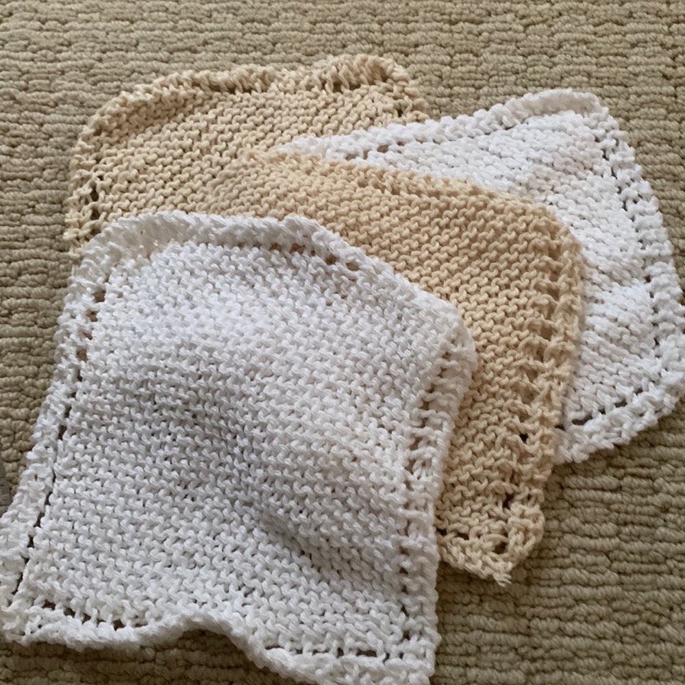 Hand crocheted crochet wash clothes soft cotton blend